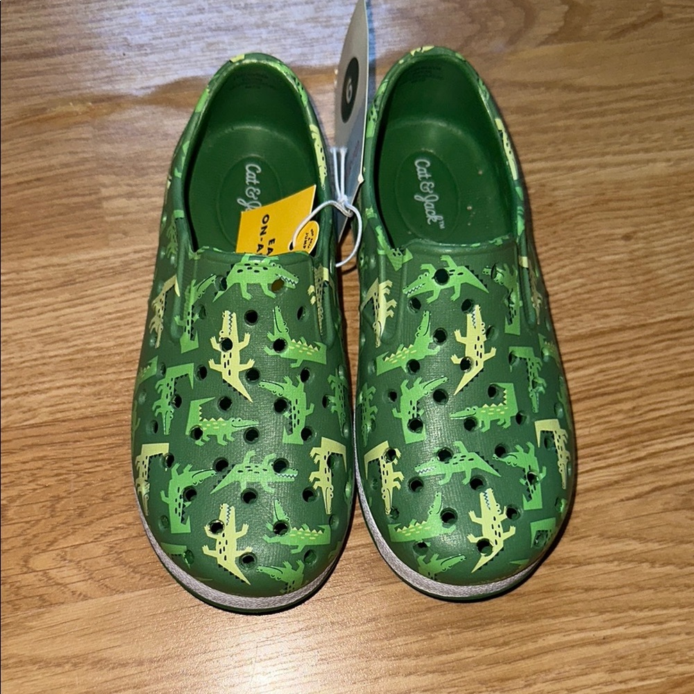 Cat & Jack Green and Yellow Sneakers with Perforated Design